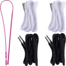 Drawstring Cords Replacement Drawstrings with Easy 53 inch, Black, White picture