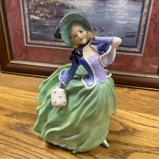 Vintage Royal Doulton Porcelain Autumn Breezes 835666 Green & Blue Dress picture