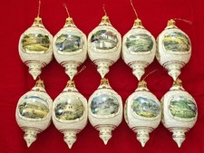 10 Vintage Bradford Editions Irish Blessings Porcelain Christmas Ornaments 1999 picture