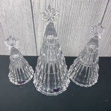 Marquis by Waterford 3 Clear Crystal Christmas Trees 6 3/4”, 8” & 10” Stunning picture