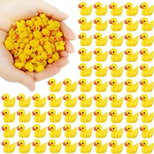 100 Pcs Mini Resin Ducks Bulk,Tiny Yellow Duck for Hiding & Decor picture