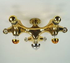 cosack gemini space age CEILING LIGHT - gold-colored plastic - sputnik - 1970s picture