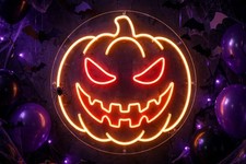 Halloween Evil Pumpkin Neon Sign USB LED Neon Light for Party Wall Decor picture