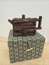 Handmade Chinese Rustic Log Cabin Teapot – Unique Collectible  picture