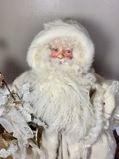 Vintage 1999 Leo Design Artisan Patchwork Christmas Luxury Holiday Santa Doll picture