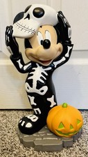 Disney Halloween Mickey Mouse Skeleton with Pumpkin 12” Statue Figurine Ruz picture