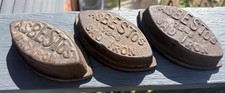 3 Vintage Asbestos 72-B x 2 Sad Iron Doorstop Paperweight Collectible picture