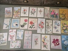 Lot Of 25 Vintage Greeting Cards Used All Occasion Ephemera Junk Journal Crafts picture