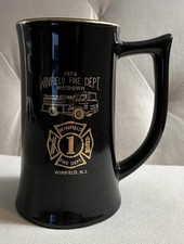 VTG Winfield Fire Department Wetdown 1974 Beer Mug~Ambulance Squad Dedication NM picture