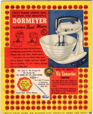 Vintage 1940's DORMEYER Food Mixer Advertising Name Punch Card UnPunched. picture