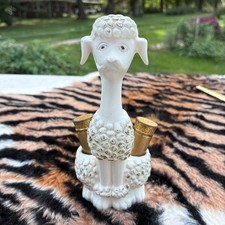 Vintage 1960s Poodle Lipstick Holder w/ 2 Max Factor Lipsticks MCM picture