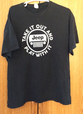 Vintage 80s 90s Jeep Take it out and Play With It T-Shirt Size XL Black BHats picture