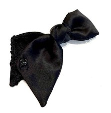 Chanel Cocomark Ribbon Brooch Logo Tulle Lace Black 16A picture