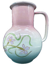 ANTIQUE French Country ENAMEL PITCHER 11