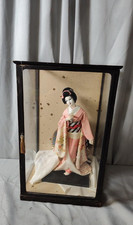 Vintage Japanese Geisha Doll With 23” Display Glass Case picture