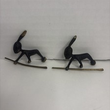Vintage Mid- Century Austrian Brass Acrobat Rabbit Figurines- Walter Bosse Style picture