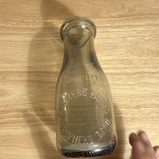 Rosemere Farms One Pint Clear Glass Milk Bottle Shepherd Tennessee-see descrip picture
