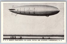 USS Akron Airship Lakehurst NJ Naval Air Station Postcard US Navy Zeppelin picture