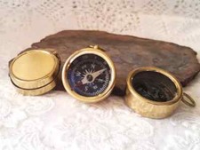 Lot of 100 Pcs Vintage Brass Mini Working Compass Keychain Maritime Nautical picture