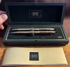 Cross 10k Gold Filled Pen & Pencil Set w/Original Box - Komatsu Emblem picture