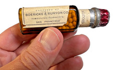 Antique Boericke & Runyon Apothecary Bottle San Francisco CA w/ Label Pre-1906 picture