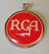 Vintage 1960's RCA Television Enamel Lightning Bolt Emblem Made Into Keychain picture