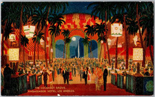 Vintage c1930's Postcard Cocoanut Grove Amabassador Hotel Los Angeles Tuck's picture