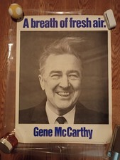 Gene McCarthy A Breath Of Fresh Air 1968 Presidential Campaign Poster In All... picture