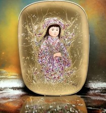 Vintage Edna Hibel Platter Limited Edition TAKARA 24 Kt Gold G-116 Signed 15” picture