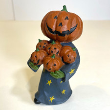 Boston Road Halloween Pumpkin Head Figurine Jack-o'-Lantern Hand Painted Resin picture