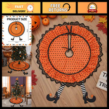 Halloween Tree Skirt 36 inch Witchy Small Mini Christmas Tree Mat Holiday Home D picture