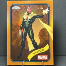 2025 Topps Chrome Marvel Orange Refractor Vision 01/25🔥🔥🔥 First Print picture