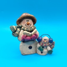 Vtg Suzi Skoglund Caroling Snow People Mom Child Figurine Blossom Bucket 1999 picture