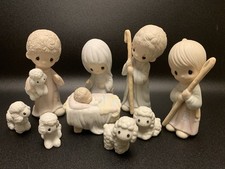 Vintage 1979 Precious Moments Come Let Us Adore Him 9Pc Nativity E-2800 Enesco picture