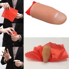 Magic Thumb Tip Trick Prop Vanishing Appearing Red Silk Handkerchief Illusion picture