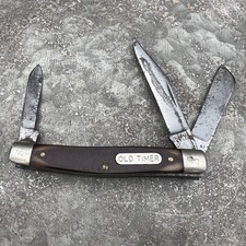 Vintage Schrade Old Timer 34OT Middleman Stockman 3 Blade Pocket Knife USA picture