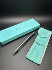 Authentic Vintage Tiffany & Co. Classic Silver T-Clip Ballpoint Pen W/ Box Pouch picture