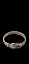 Antique Ww1 Ww2 Era Central European Ring Masonic Mason Hand Shake 800 Silver picture