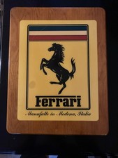 Vintage Ferrari Wood Wall Plaque Sign 17.5” Prancing Horse Modena Italy Racing picture