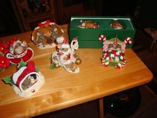 CHARMING TAIL LOT OF 6, CHRISTMAS 1 HAND SIGNED BY DEAN GRIFF ORNAMENTS CUTE picture