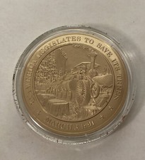 1891 America Legislates to Save Its Trees Mint Solid Bronze Commemorative Coin picture