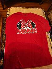 Disney Minnie Mouse Red Graphic T-Shirt Unisex Adult Size 2X picture