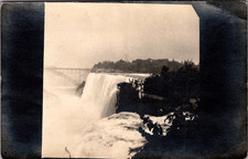 Waterfall and Bridge RPPC c1915 Postcard picture