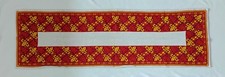 VTG Ukrainian Folk Art Embroidered Needlework Table Runner  42 x  12  very nice picture