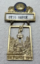 Vintage 1913 Associated Advertising Clubs of America Delegate Badge – Otto Bruck picture