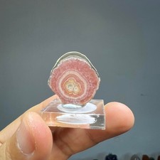 Pink rhodochrosite geode slice geode crystal slab picture
