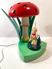 Vintage German Erzgebirge Wooden Music Box with Figurine picture