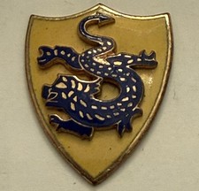 Vintage Drexel University Pin Enamel Blue Dragon & Gold Tone Metal 2 Clasps picture
