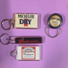 Vintage Budweiser Michelob busch beer keychains picture