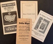 Driving & Highway Auto Car Ephemera 1924-1938 Maps Roadside Telephones & Laws picture